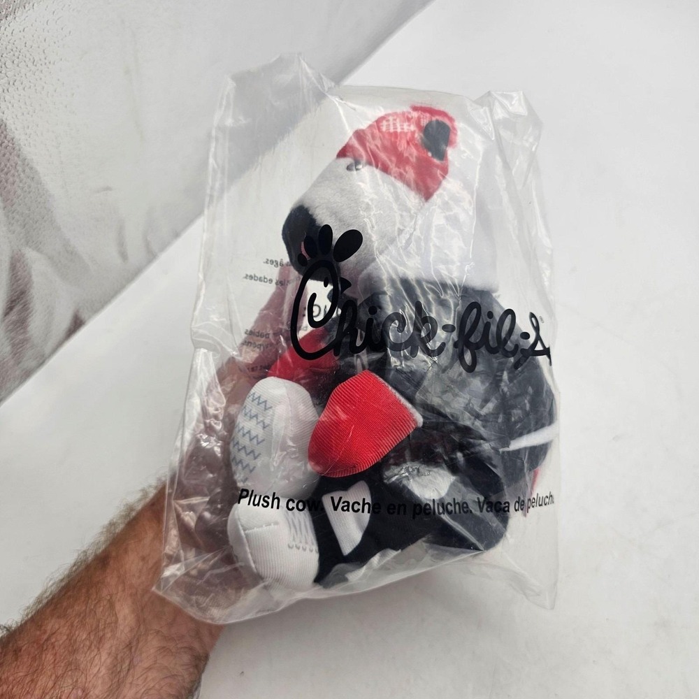 Chick-fil-A Cow Plush Winter Hat Scarf Christmas Holiday Sealed Bag CFA Toy